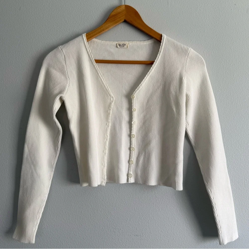 John Galt/Brandy Melville White Shannon Cardigan - Picture 3 of 7
